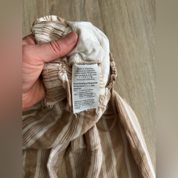 Madewell Women’s Smocked Huston Pull-On Crop Pants in Brown Stripe - Small - Picture 6 of 11